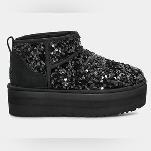 Ultra mini platform sequin Uggs. Black